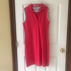 Bright pink Tommy Hillfiger sleeveless polo dress